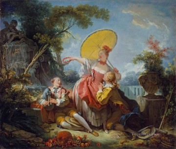 ジャン・オノレ・フラゴナール Painting - 音楽コンテスト ロココの快楽主義 エロティシズム ジャン・オノレ・フラゴナール